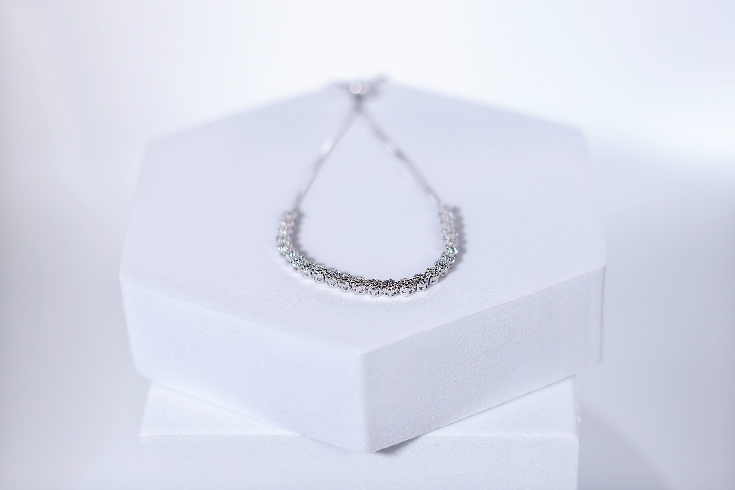 Shimmerline Glow Silver & Stone Bracelet for womens – Pure 925 Silver