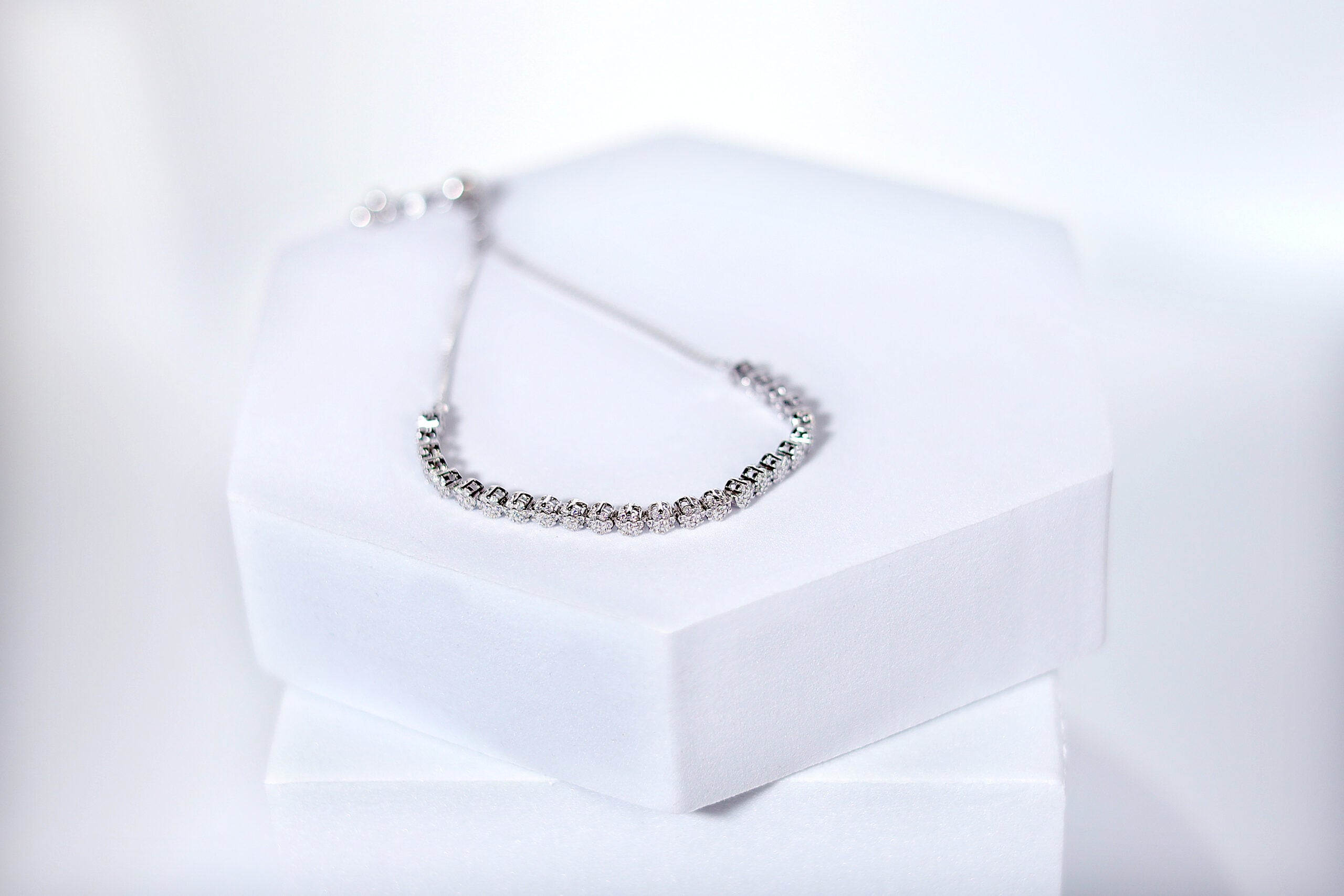 Shimmerline Glow Silver & Stone Bracelet for womens – Pure 925 Silver