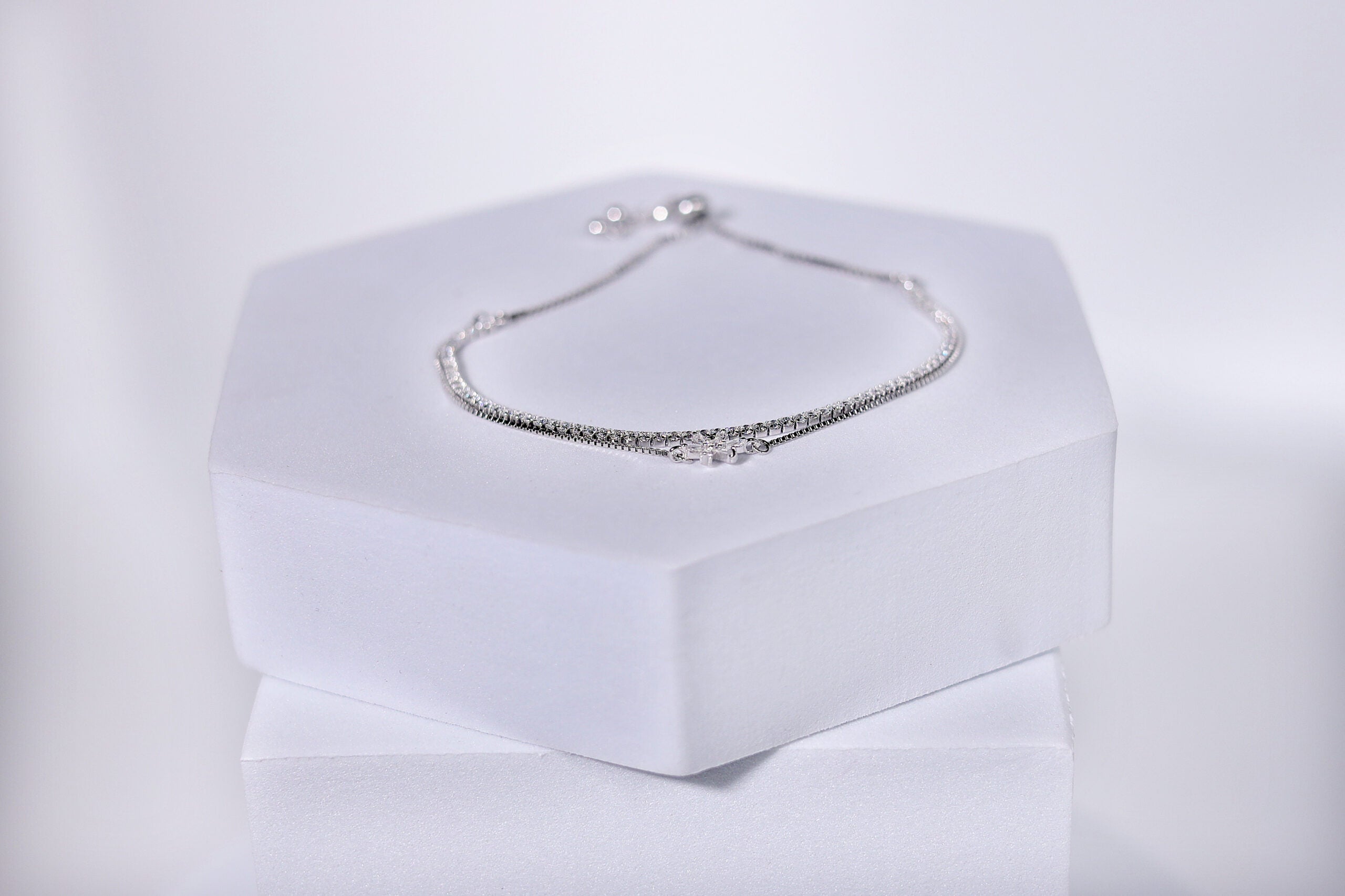 Fleur de Lune Silver & Stone Bracelet for womens – Pure 925 Silver