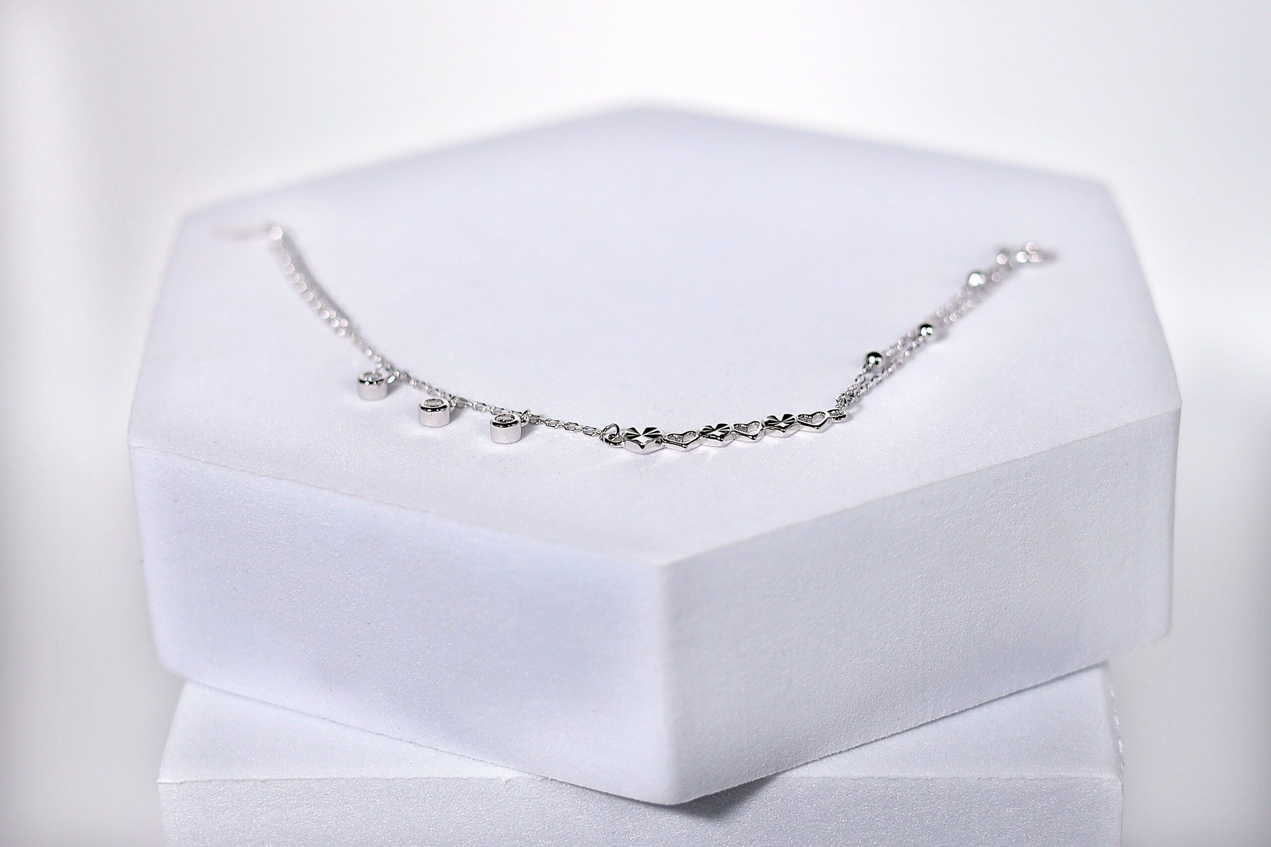 Cardioid Charmé Silver & Stone Bracelet for womens – Pure 925 Silver