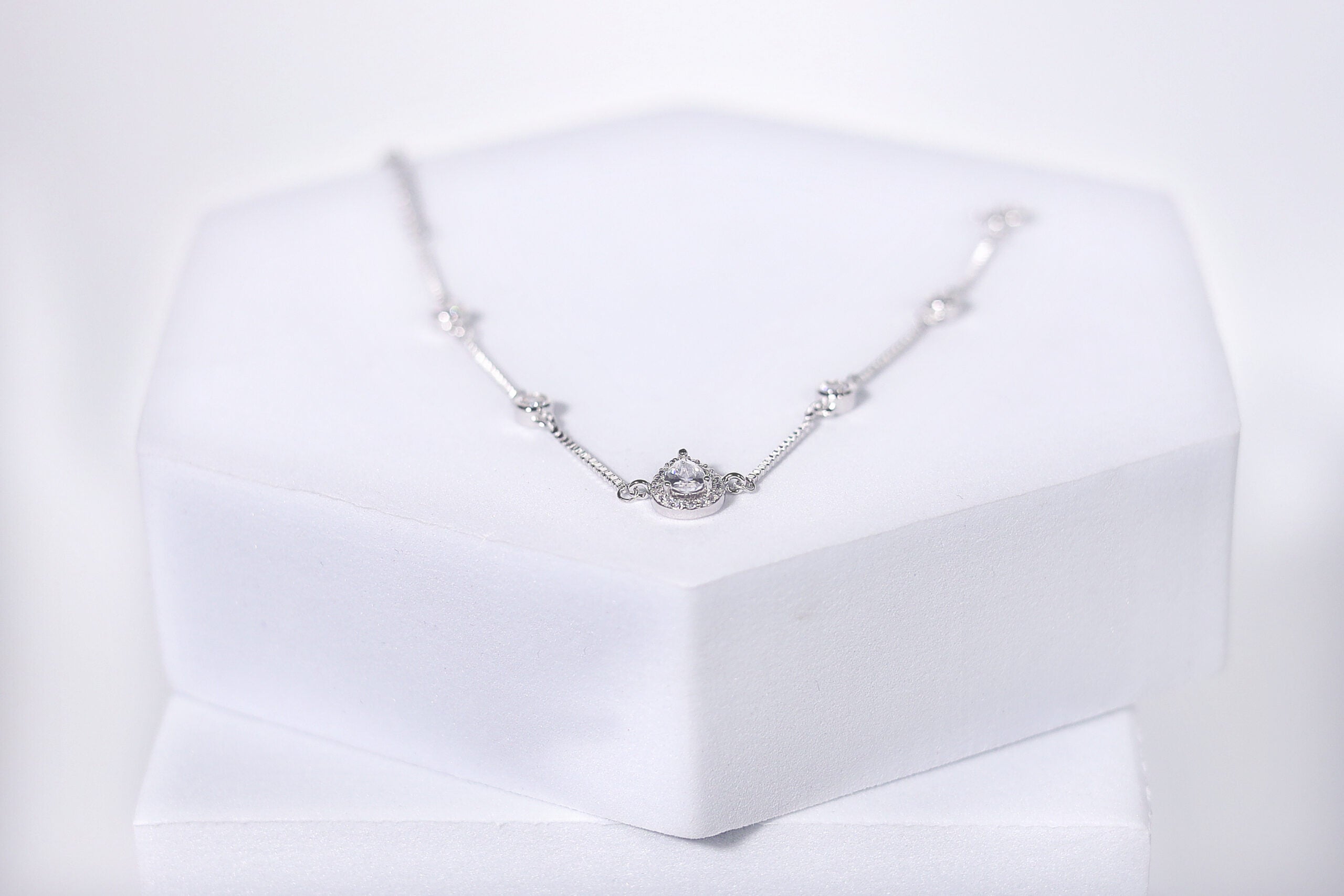 Teara Glow Charm Silver & Stone Bracelet for womens – Pure 925 Silver