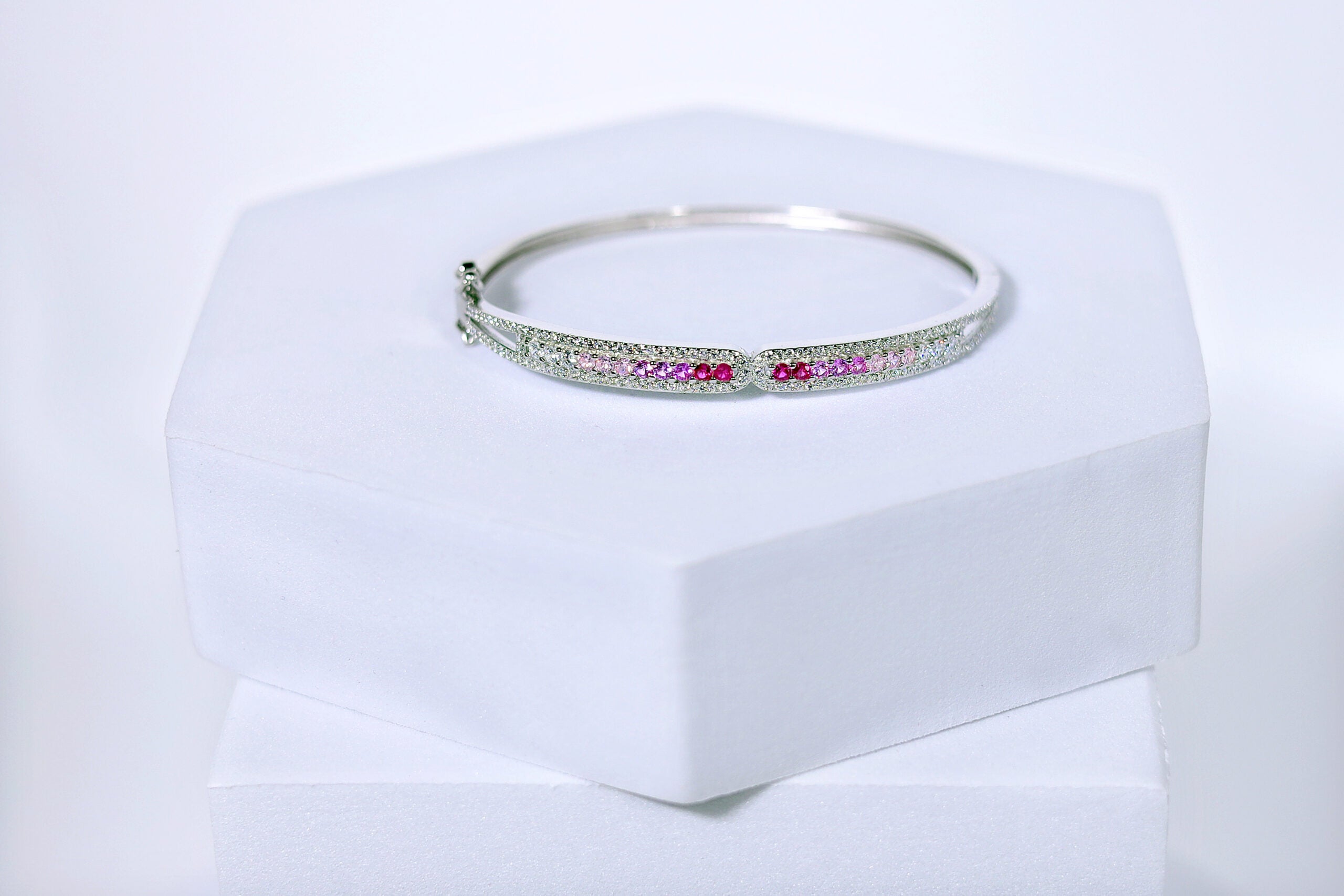 Rosielle Gleam Luxe Silver & Colorfull Stone Bracelet for womens – Pure 925 Silver