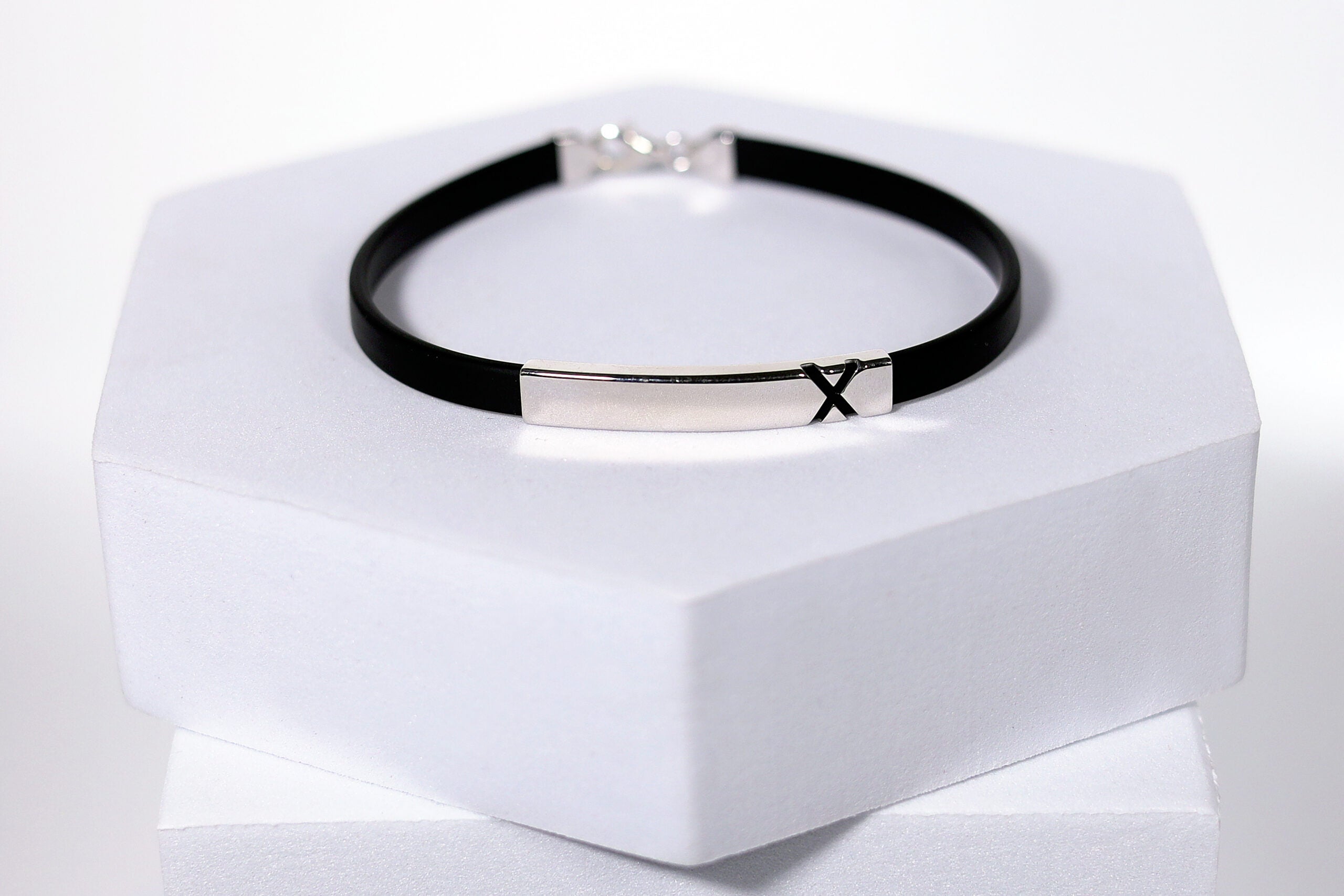 Obsidian X Bracelet for men – Pure 925 Silver