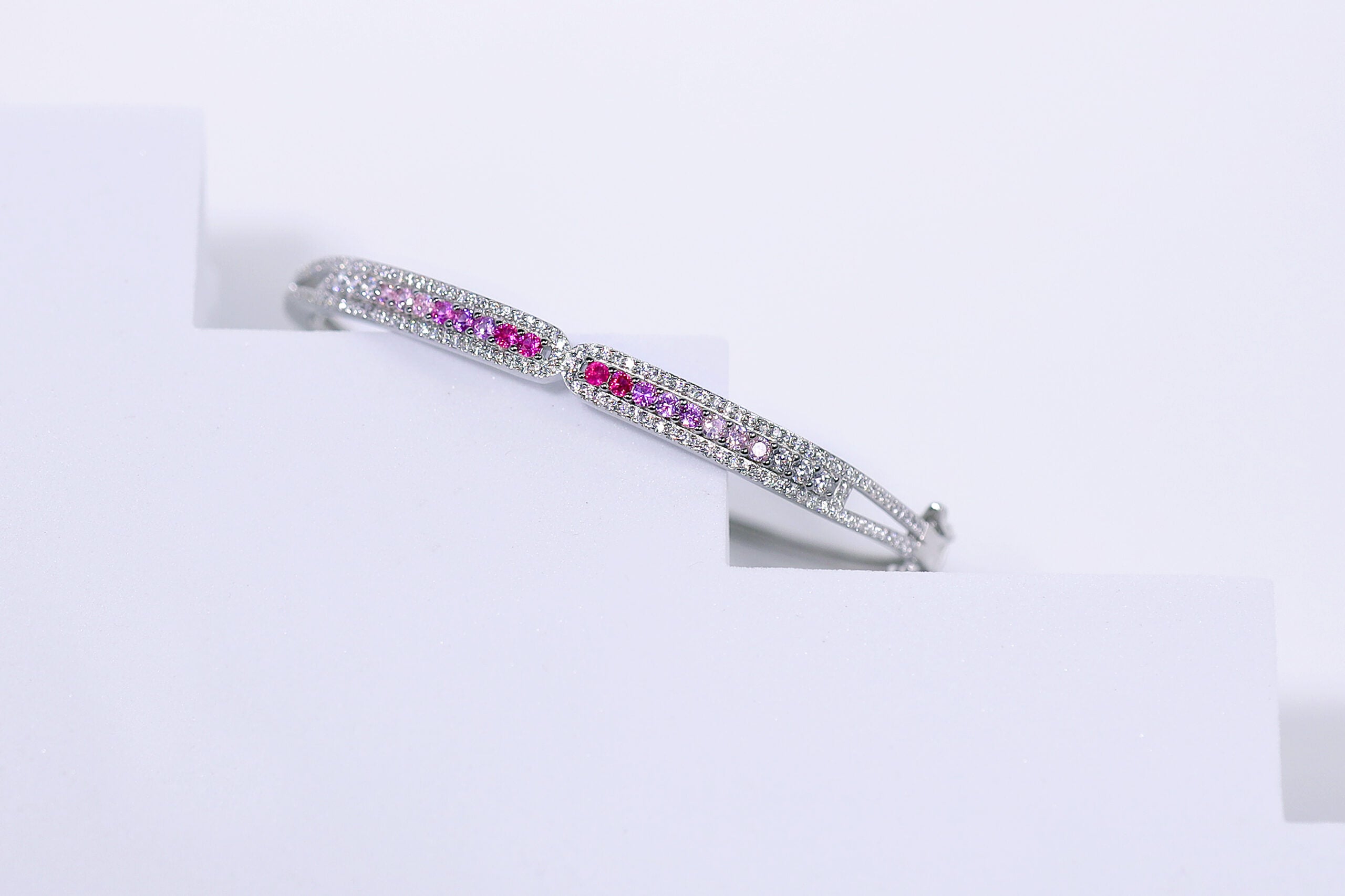 Rosielle Gleam Luxe Silver & Colorfull Stone Bracelet for womens – Pure 925 Silver