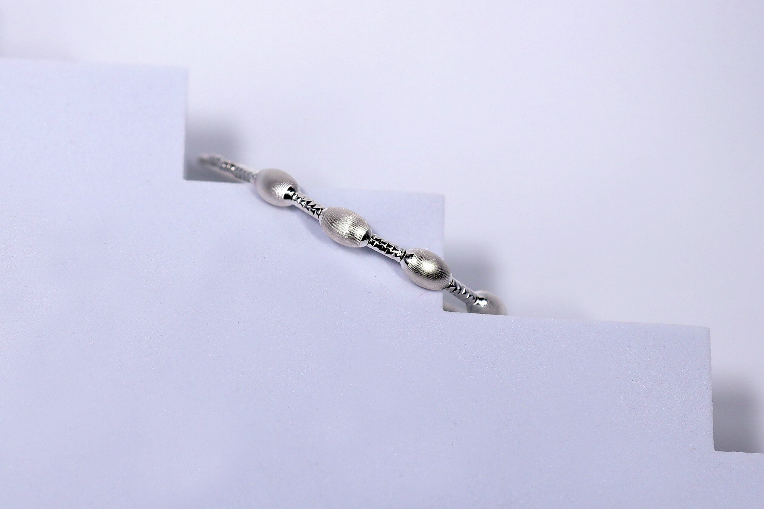 Satin Orbit Silver Bracelet for Women – Pure 925 Silver