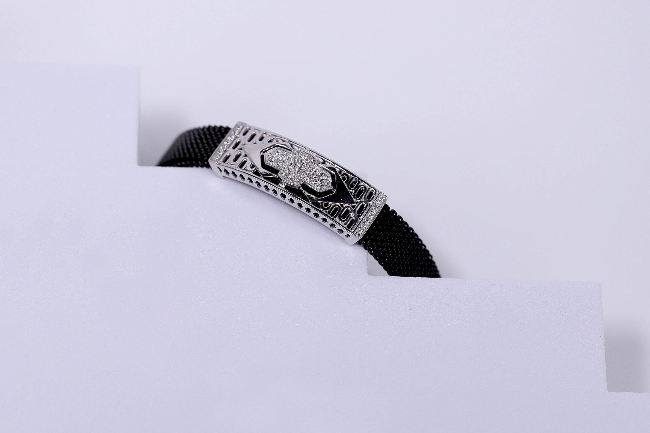 Hexron Edge Bracelet for Men – Pure 925 Silver