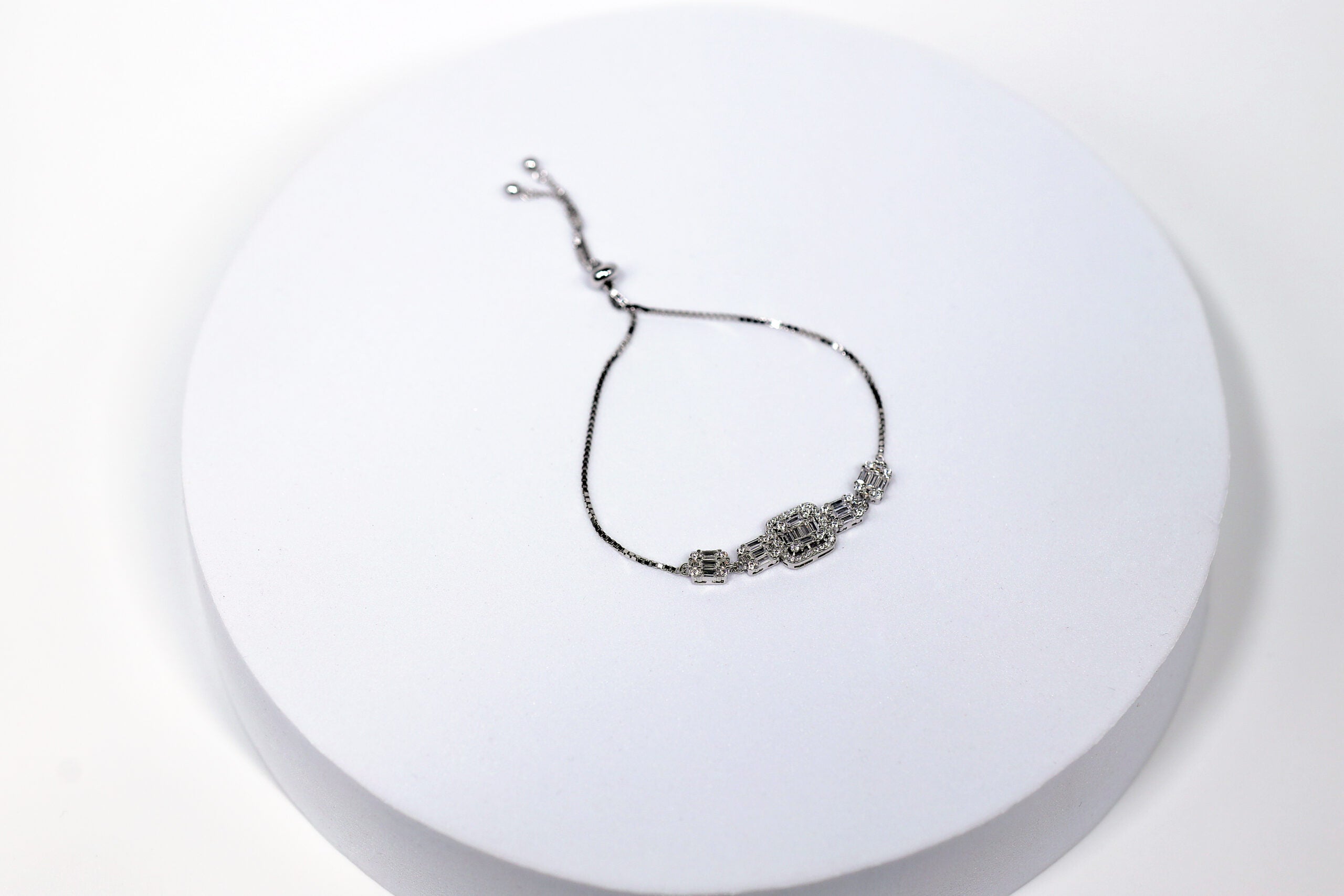 Stellar Ice Square Silver & Stone Bracelet for womens – Pure 925 Silver