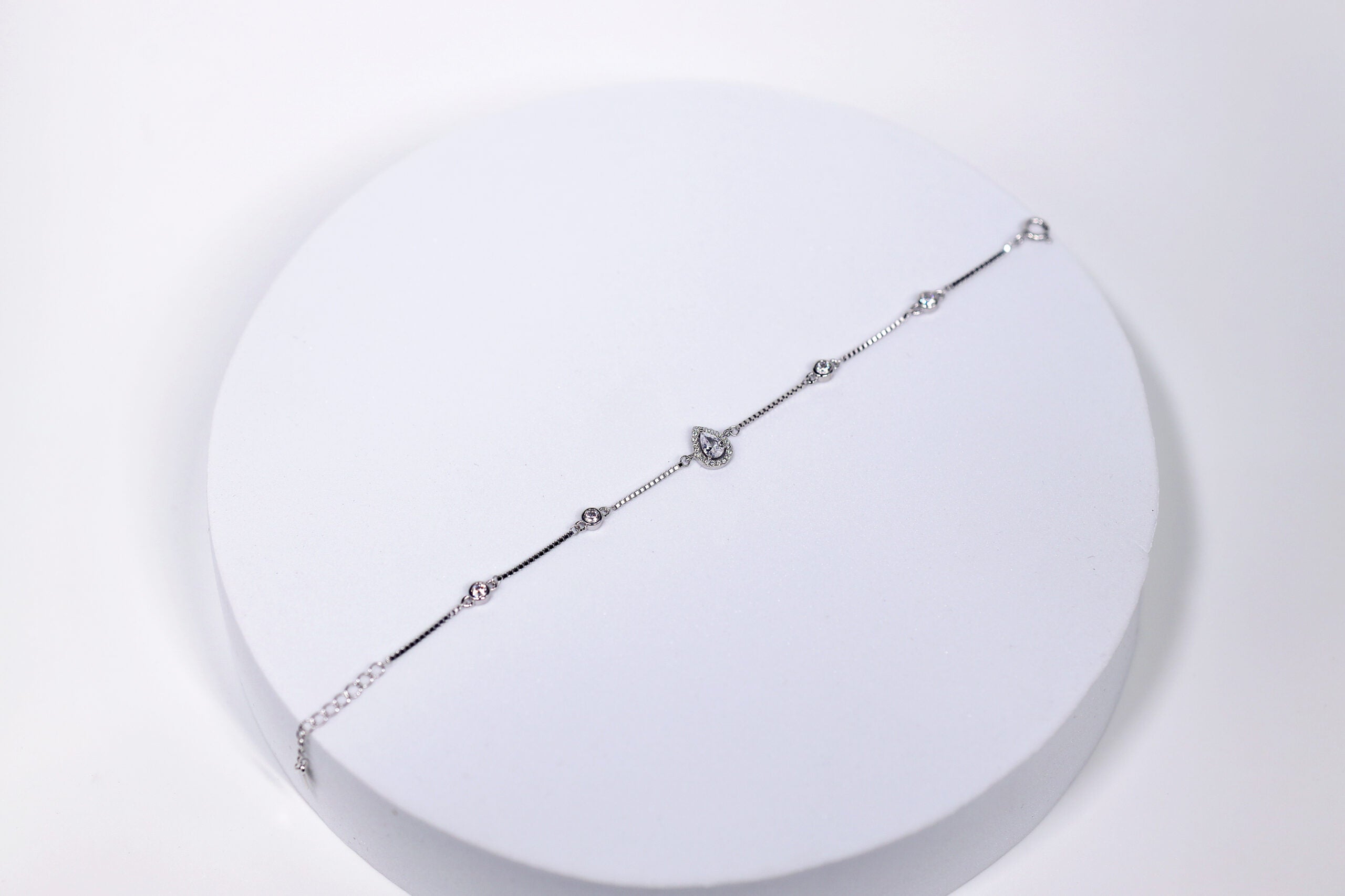 Teara Glow Charm Silver & Stone Bracelet for womens – Pure 925 Silver