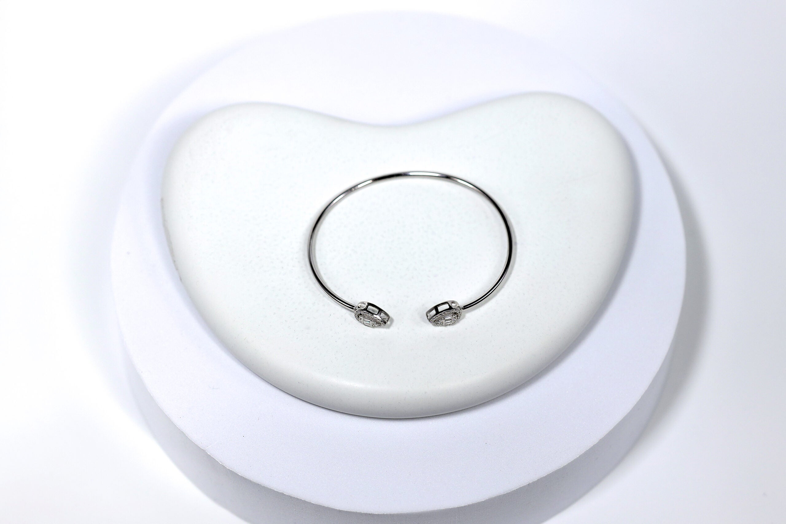 Seraph Drop Curve Silver & Stone Bracelet for womens – Pure 925 Silver