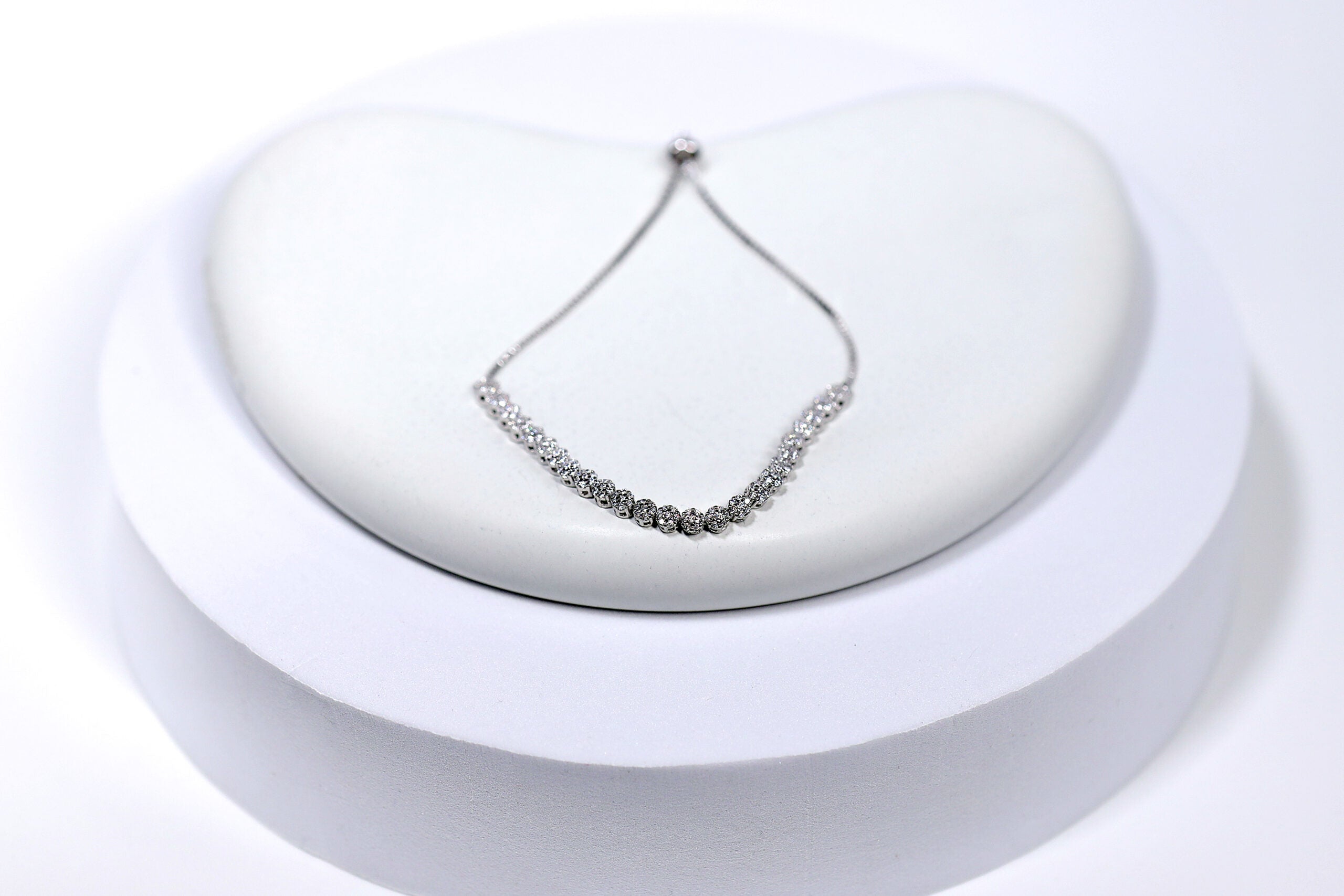 Shimmerline Glow Silver & Stone Bracelet for womens – Pure 925 Silver