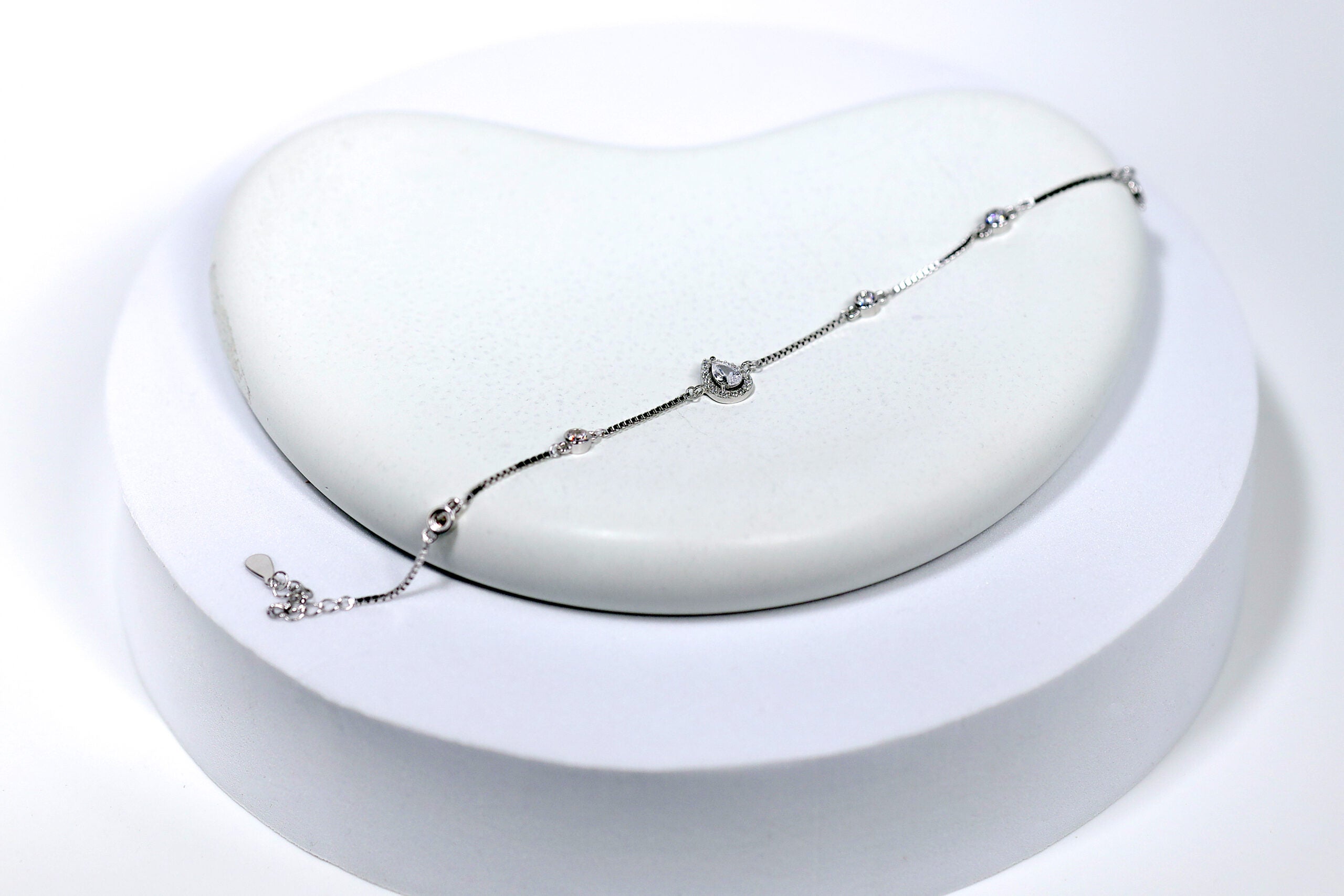 Teara Glow Charm Silver & Stone Bracelet for womens – Pure 925 Silver