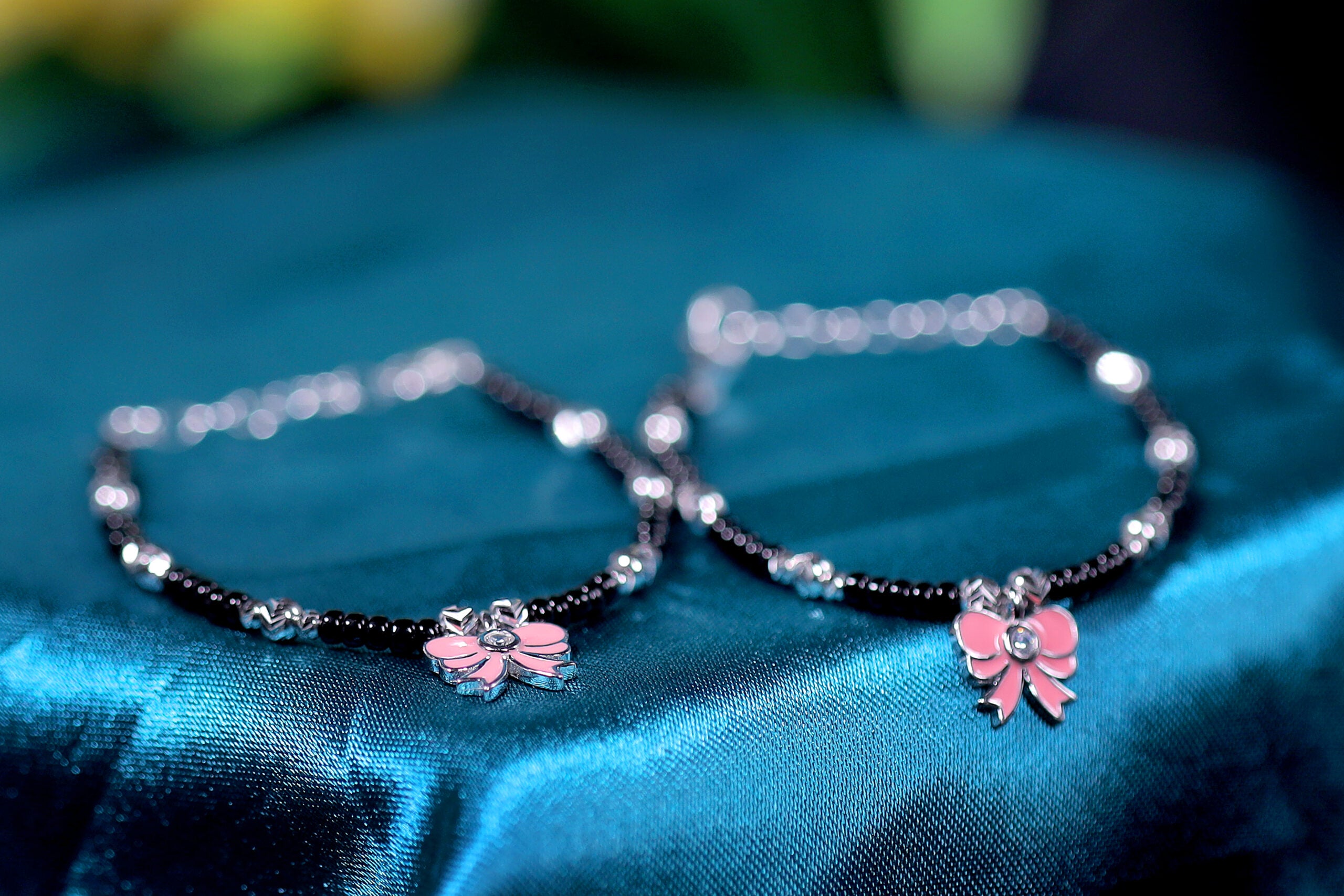 Pinkie Bella Bow Bracelet for Kids (Pair-Set of Two) – Pure 925 Silver