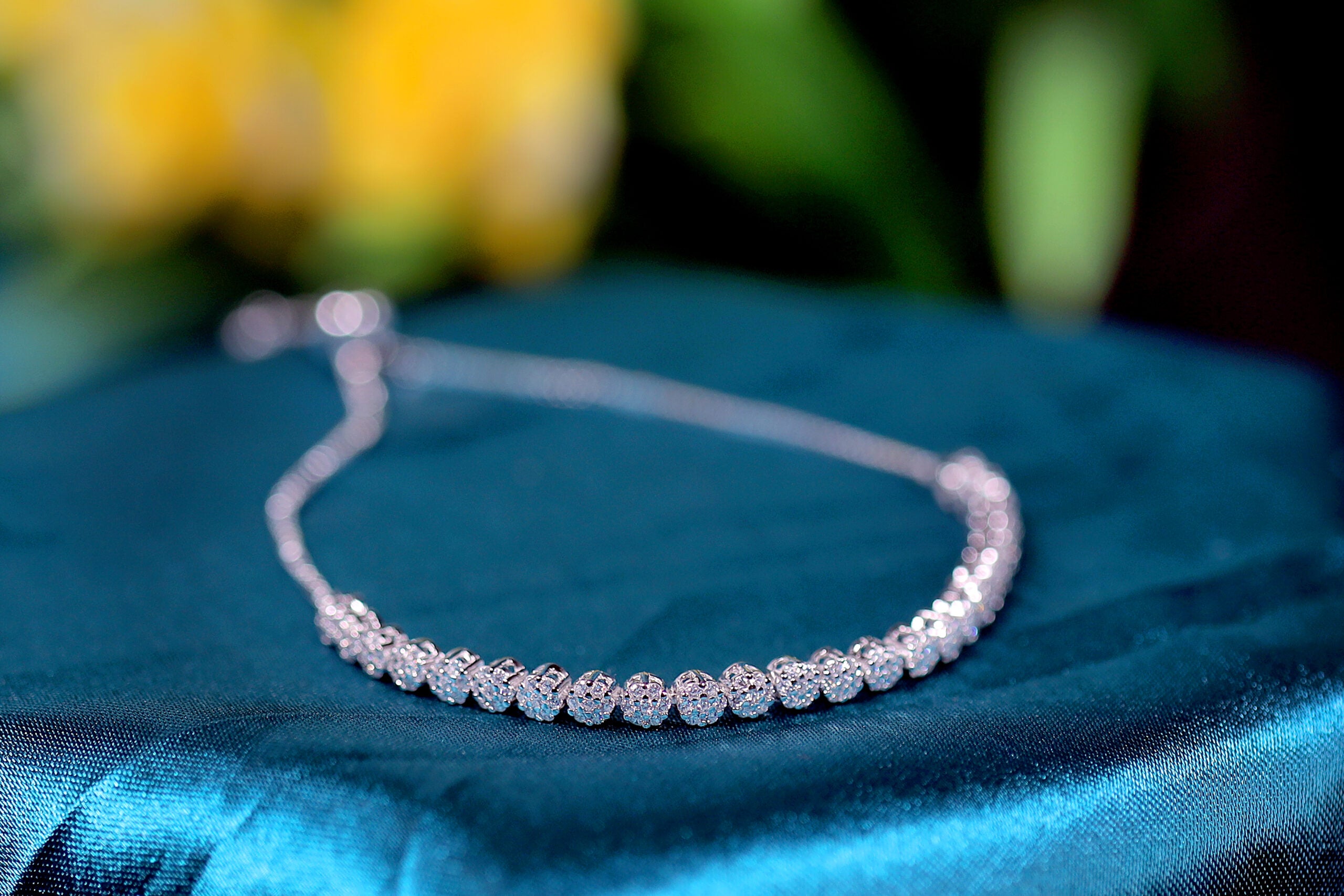 Shimmerline Glow Silver & Stone Bracelet for womens – Pure 925 Silver