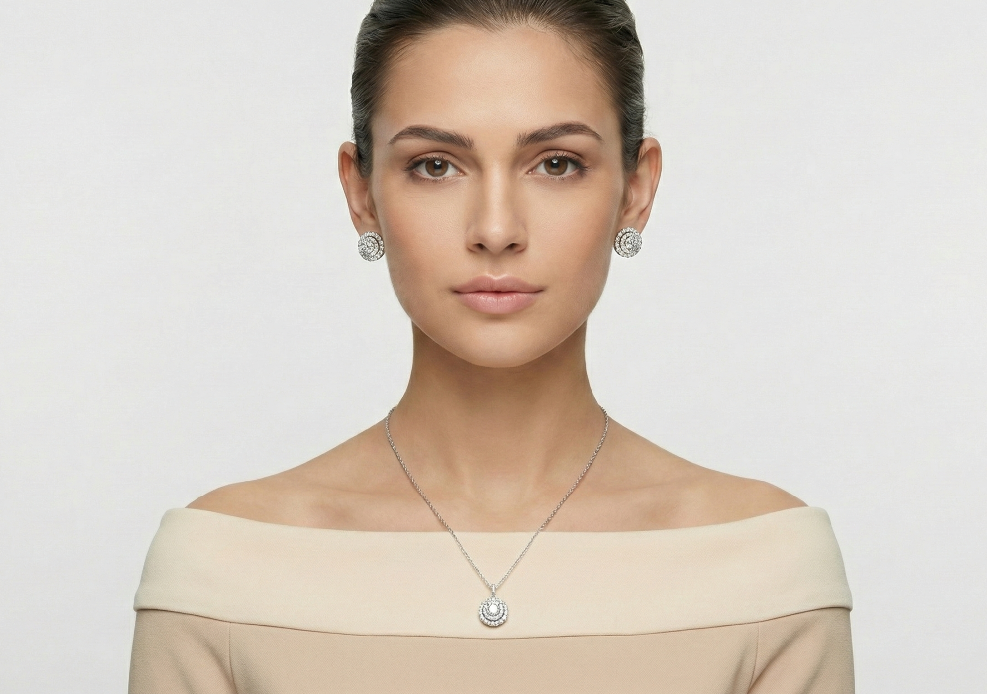 Aura Orbit Pendant & Earrings Combo Set for womens – Pure 925 Silver