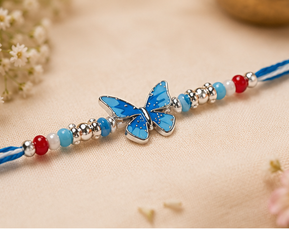 Fluttering Butterfly Rakhi for Kids – Pure 925 Sterling Silver