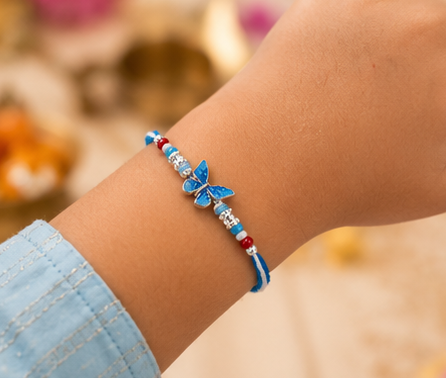 Fluttering Butterfly Rakhi for Kids – Pure 925 Sterling Silver
