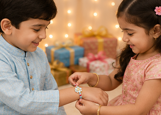Donald Duck Charm Rakhi for Kids – Pure 925 Sterling Silver (Color of Thread May Vary)