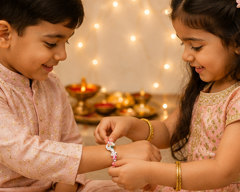 Rainbow Wishes Rakhi for Kids – Pure 925 Sterling Silver
