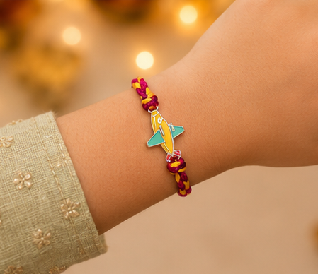 Sky Explorer Airplane Rakhi for Kids – Pure 925 Sterling Silver