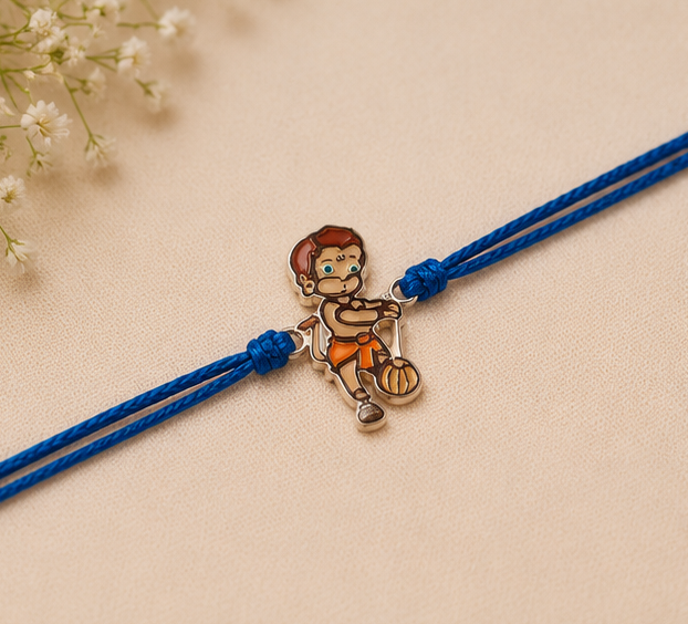 Mighty Bal Hanuman Rakhi for Kids – Pure 925 Sterling Silver