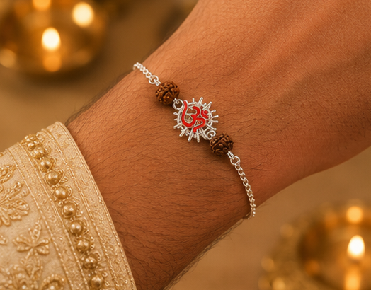 Rudra Sudarshan Chakra ॐ (Om) Rakhi – Pure 925 Sterling Silver