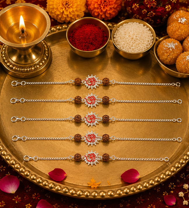 Rudra Sudarshan Chakra ॐ (Om) Rakhi – Pure 925 Sterling Silver