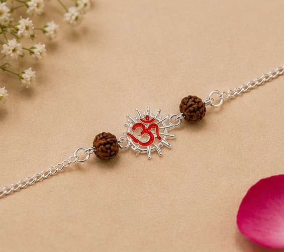 Rudra Sudarshan Chakra ॐ (Om) Rakhi – Pure 925 Sterling Silver
