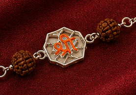 श्री (shree) Rudraksha Rakhi – Pure 925 Sterling Silver