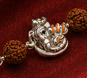 Shree Ganesha Blessings Rudraksha Rakhi – Pure 925 Sterling Silver