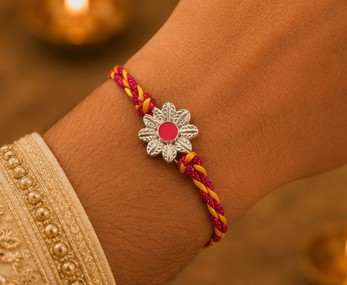 Blossom Charm Rakhi – Pure 925 Sterling Silver