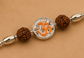Divine Rudraksha ॐ (Om) Rakhi – Pure 925 Sterling Silver