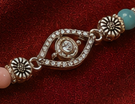Divine Drishti Evil Eye Silver Rakhi – Pure 925 Sterling Silver (Color of Thread May Vary)