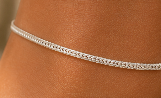 Silken Weave Anklet for womens – Pure 925 Silver
