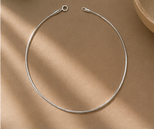 Silver Stream Anklet for womens – Pure 925 Silver