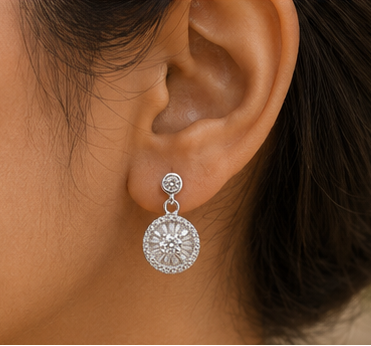 Crown of Light Earrings for womens – Pure 925 Silver