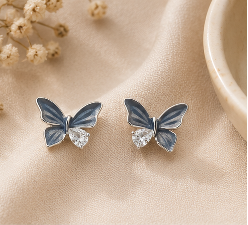 Moonlight Flutter Butterfly Earrings for Womens and Kids – Pure 925 Silver