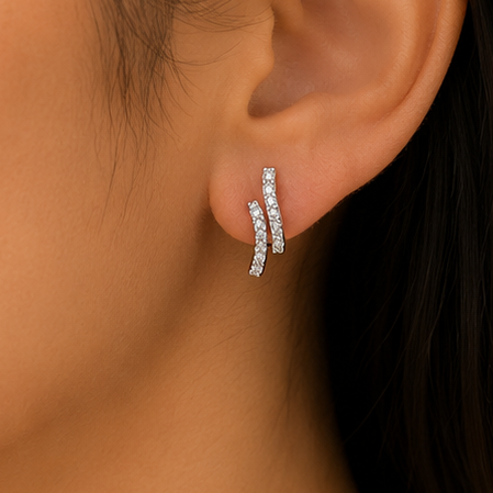 Royal Ribbon Drop Earrings for womens – Pure 925 Silver