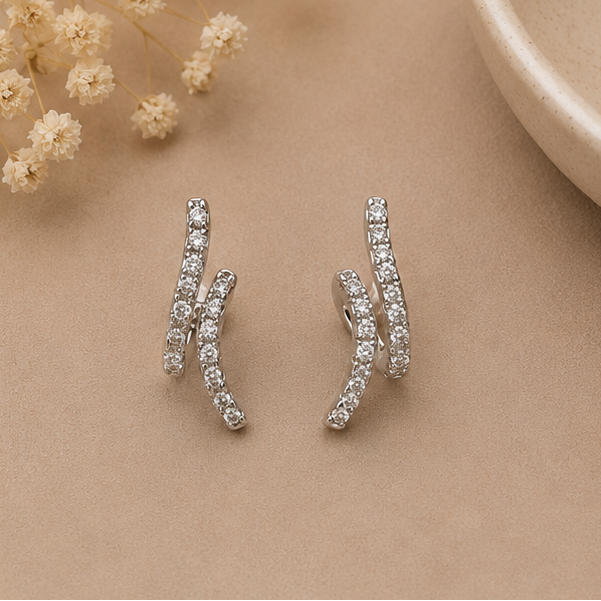 Royal Ribbon Drop Earrings for womens – Pure 925 Silver