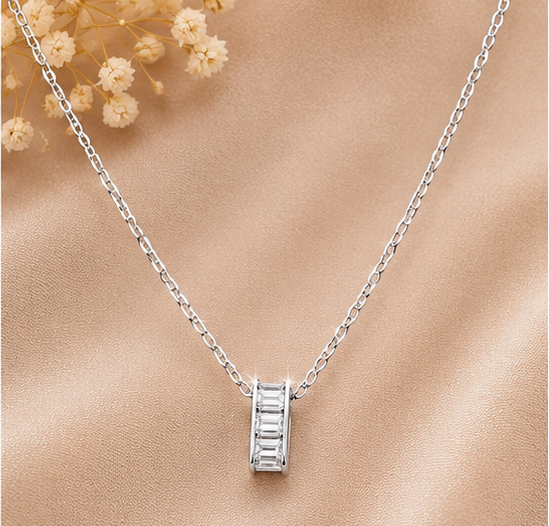 Royal Halo Silver Pendant for womens – Pure 925 Silver