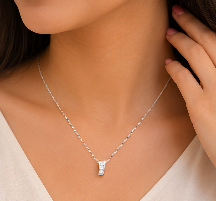 Royal Halo Silver Pendant for womens – Pure 925 Silver