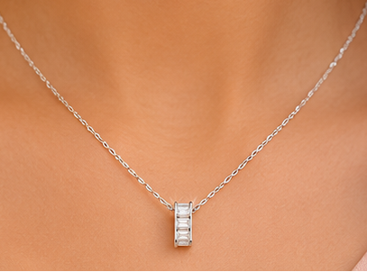 Royal Halo Silver Pendant for womens – Pure 925 Silver
