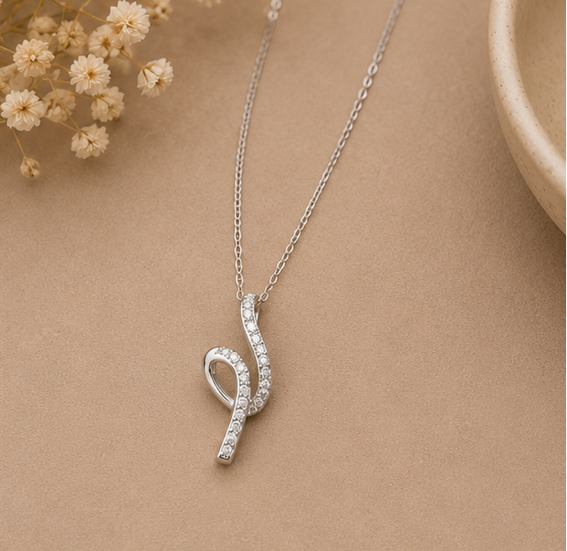 Royal Ribbon Drop Pendant for womens – Pure 925 Silver