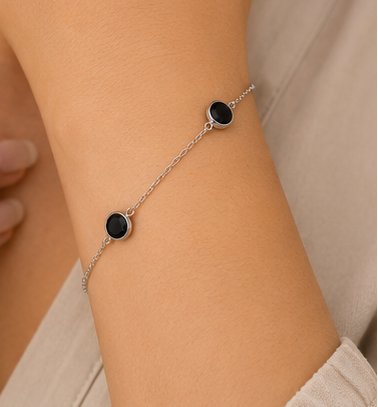 Midnight Trinity Bracelet for womens – Pure 925 Silver