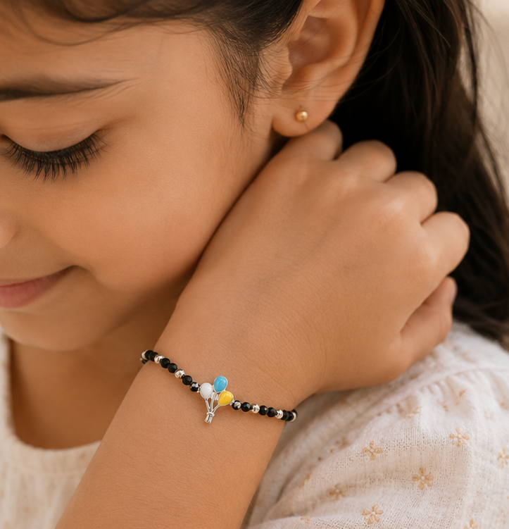 Little Sky Balloons Nazariya Bracelet for Kids Pair (Set of Two) – Pure 925 Silver