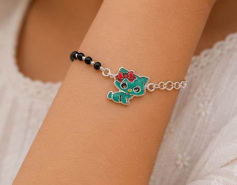 Kitty Sparkle Nazariya Bracelet for Kids Pair (Set of Two) – Pure 925 Silver