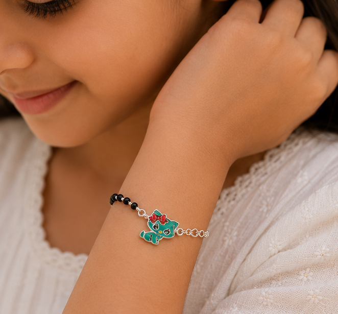 Kitty Sparkle Nazariya Bracelet for Kids Pair (Set of Two) – Pure 925 Silver