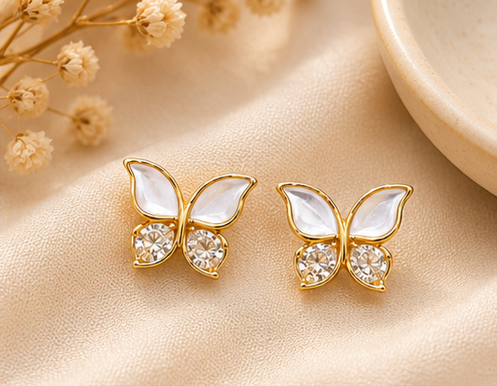 Moonlight Flutter Butterfly Earrings for Womens and Kids – Pure 925 Silver
