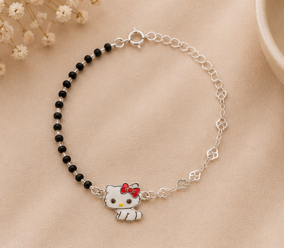 Kitty Sparkle Nazariya Bracelet for Kids Pair (Set of Two) – Pure 925 Silver