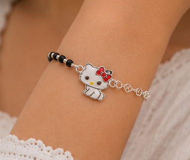 Kitty Sparkle Nazariya Bracelet for Kids Pair (Set of Two) – Pure 925 Silver