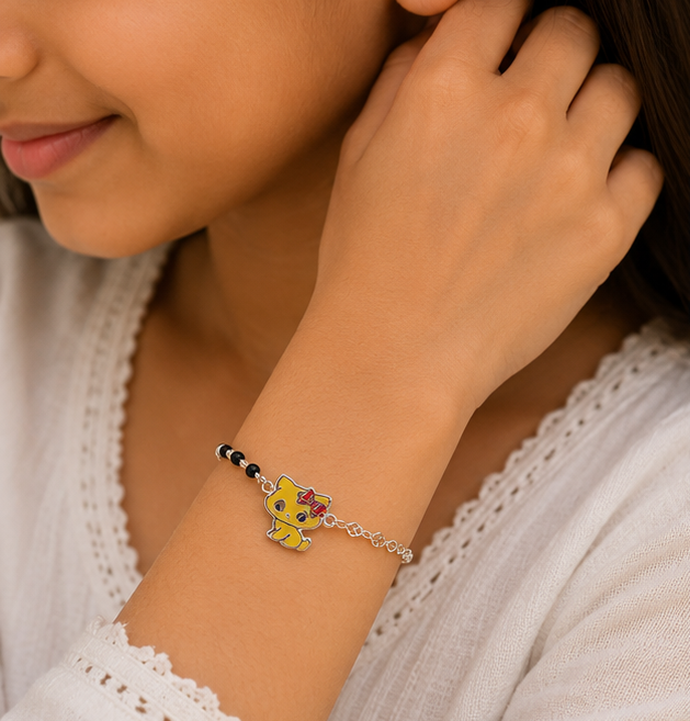 Kitty Sparkle Nazariya Bracelet for Kids Pair (Set of Two) – Pure 925 Silver